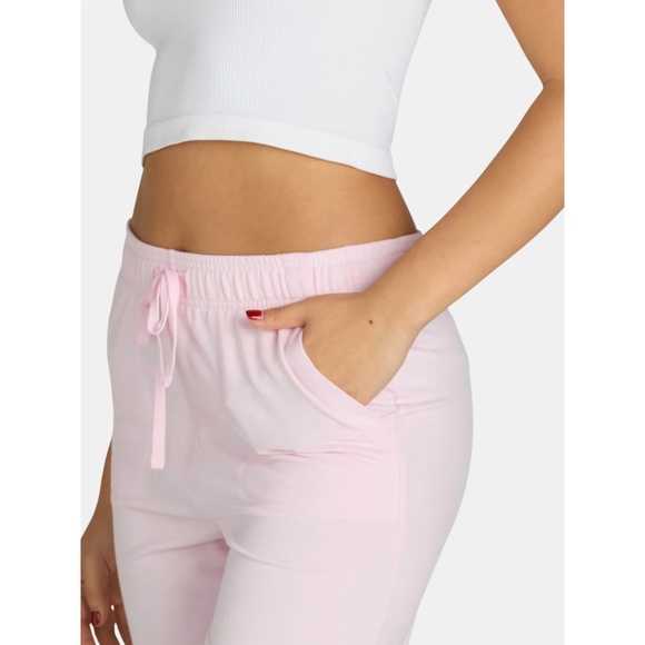 NEW Women 2 piece sweatsuit set  Pull over Hoodie w Jogger Pants Pink L - Picture 11 of 17